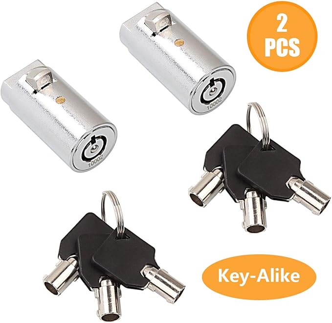 High Security Vending Machine Lock and Key, 2-Pack Soda Machine Lock for Coke Machine, Pepsi Machine, Snack Machine, Candy Machine, Keyed Alike