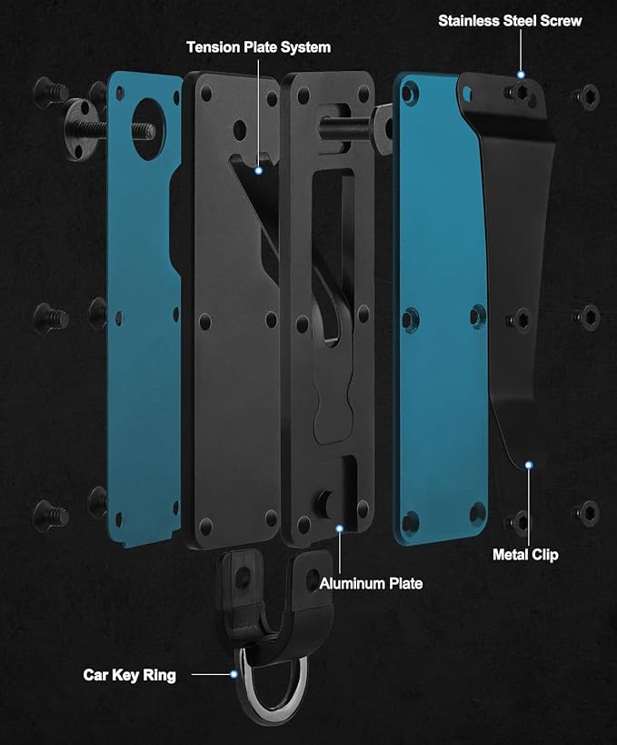 Mens Key Organizer - Compact Metallic Key Holder | Minimalist Innovative Keyholder | Smart Keychain Secures 1-5 Keys
