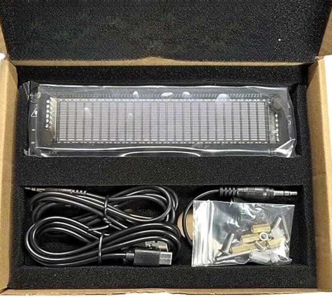 AK2515 Pro Audio Spectrum Analyzer with VFD Display, MIC Input & Advanced AGC, Adjustable Gain, Type-C Power,Precise Sound Level Meter for Musicians and Audio Enthusiasts