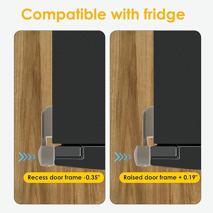 Fridge Lock for Kids - Refrigerator Lock & Freezer Lock, 2-Pack Dual Mode, Child Proof, 2 Extra Adhesive Fridge Child Lock to Keep Fridge/Freezer Door Closed - Keep Toddlers & Pets Safe(Gray)
