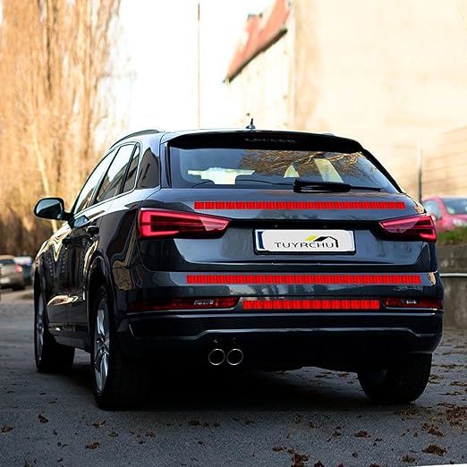 Non Fading Red Reflective Stickers 4 inch X 4 inch, Outdoor Waterproof High Visibility Warning Safety Adhesive Reflector Tape (20 Pcs)