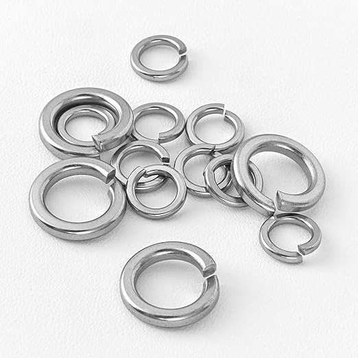 M8 (100 Pack) Split Lock Washer, (18-8) 304 Stainless Steel Spring Lock Washer
