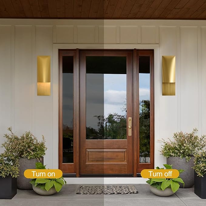 18" Wall Sconce Gold, Modern Decorative Wall Sconces, Suitable For Exterior Patio, Porch, Bedroom, Living Room, This Wall Light Can Withstand Harsh Weather Conditions Such As Rain And Snow Outdoors