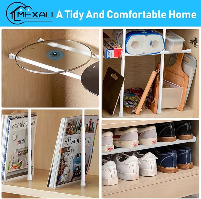 White Tension Rod 16 To 26 Inch Spring Curtain Rod Adjustable Short Curtain Rod No Drilling Short Tension Rod Extendable Small Spring Tension Rods For Closet Cupboard Bars Refrigerator