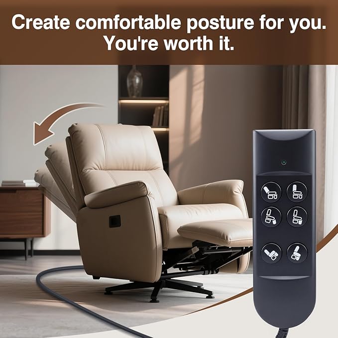 Yosoo Health Gear Lift Chair Remote Control Replacement, 6 Button 5 Pin Wired Lift Chairs Power Recliners Remote Hand Control for Ultra Comfortable Chair Electric Bed Sofa Replacement