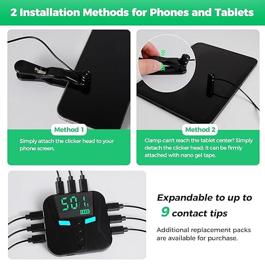 PAWFECTJEE Auto Clicker for iPhone Android, Gaming Screen Tapper with 50 Clicks/Sec, Ultra-Slow Mode, Compatible with iOS iPad, Live Likes & Rewards (Only 2 Click Head)