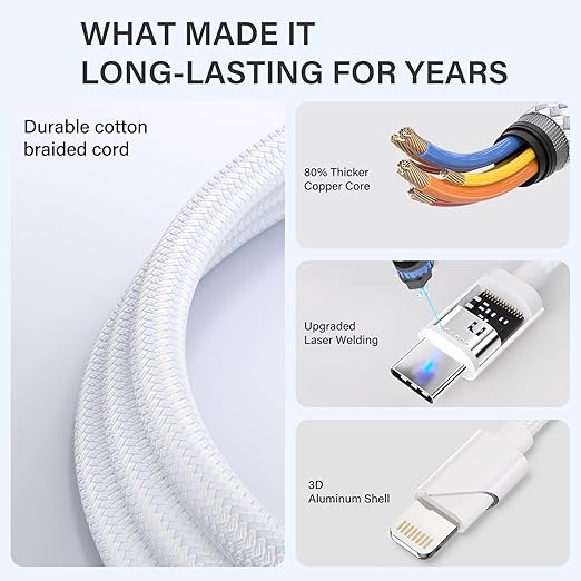 Travel Essentials,3 in 2 USB C Cable for Apple Watch Charger ,Multi Charging Cable Cord,Vacation Camping RV Essentials,Portable Designed for iWatch Series 11-2/Ultra/SE &iPhone 17-12-4FT