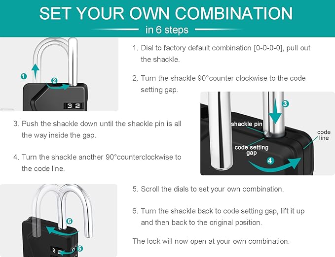 ZHEGE Small Locker Lock Gym, 4 Digit Combo Lock with DIY Name Tag, White Number Padlock for School, Toolbox, Cabinet, Fence, Shed, Easy to Read (Red, 1 Pack)