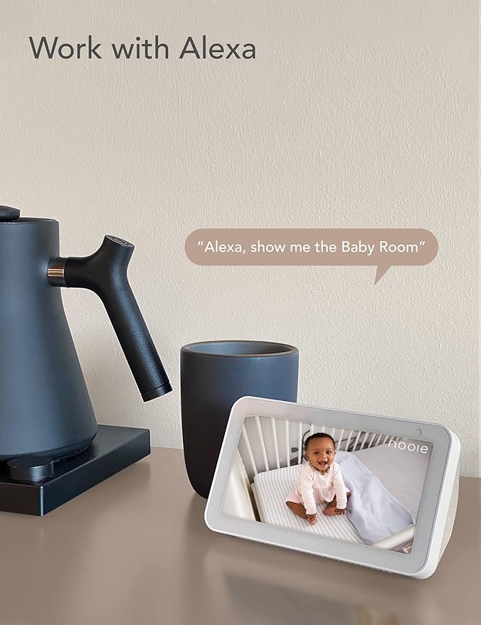nooie 2K Baby Monitor, Baby Camera Monitor with Phone App, WiFi Indoor Camera for Home Security, AI Motion Tracking, Two-Way Audio, Compatible with Alexa, SD or Cloud Storage