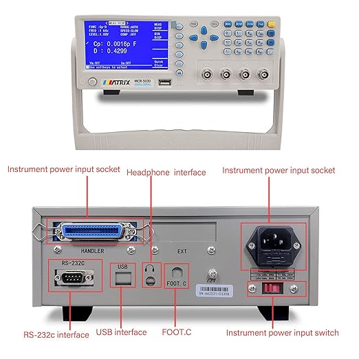 MATRIX MCR-5030 Benchtop LCR Meter Precision Digital Lab Tester for apacitance Ground Insulation Resistance Inductance Accuracy 0.1% Test Measure Inspect Multimeter (100Hz-30kHz)