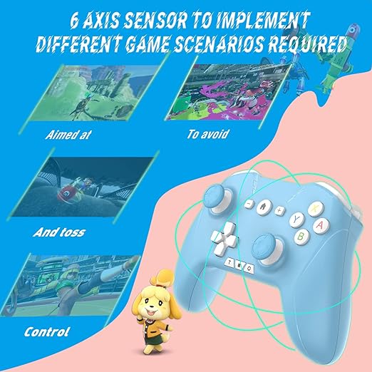 Bluetooth Controller for Switch/Mac/PC/Steam/Mobile Phone/iOS/Android//TV/iPad/Table/Apple Arcade MFi Games, switch pro controller wireless with Adjustable Dual Motion,Turbo,Macros,6-Axis,Wake Up for Black Myth: Wukong (Black) (Purple) (White Blue)