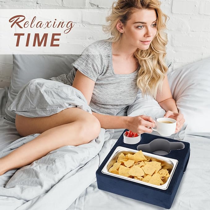 Couch Cup Holder, Couch Caddy, Couch Drink Holder, Bed Cup Tray, Sofa Cup Holder Remotes Holder for Cups, Headphones, Snacks and Phones, Use it on Car, Pack, Beach, RV, and More (Navy)