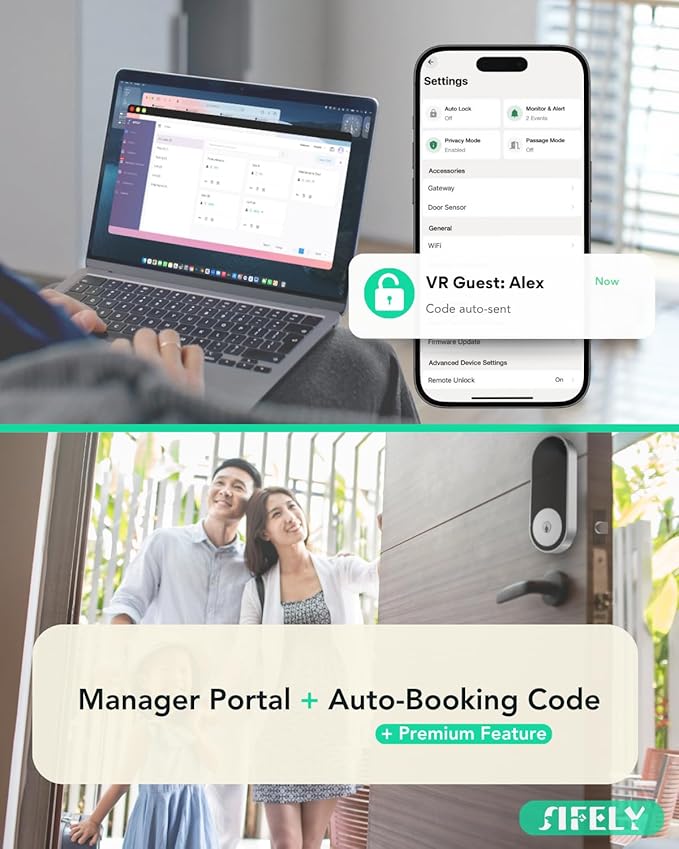 Keyless Entry Smart Deadbolt with Keypad – App Control & Auto-Lock for Home, Airbnb & Rental, 150+ Codes, Easy DIY Install (No Fingerprint), Alexa & Google Compatible
