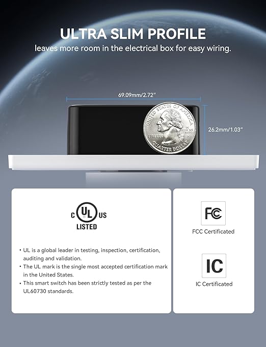 ELEGRP WiFi Smart Rotary Traic Dimmer with 1.8 inch TFT Display Screen, 3 Way, Needs Neutral Wire, 2.4GHz Wi-Fi, Compatible with Alexa and Google Home, No Hub Required, UL Listed, 2 Pack, White
