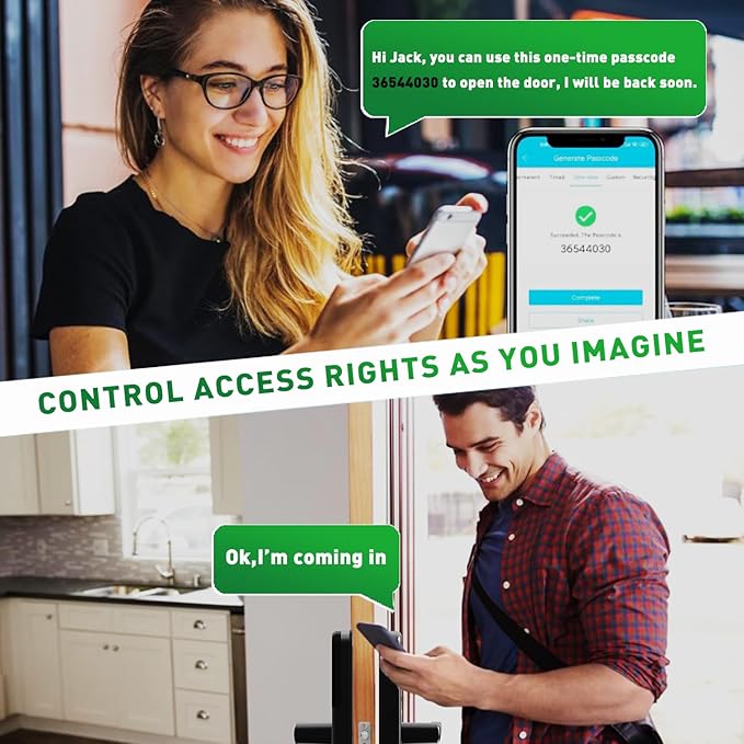 Smart Door Lock with Handle: Olumat Keyless Entry Door Lock with WiFi Gateway - Smart Locks for Front Door with Keypad - Fingerprint Lock