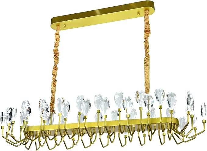 44 Light Gold Chandelier 47.25'' Large Crystal Chandeliers for High Ceiling Dining Room Modern Classic Chandelier Light Fixture for Large Living Room Foyer Stairs Entry Restaurant Hotel