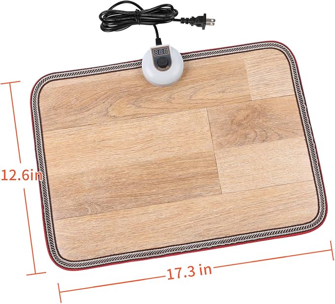 Electric Heated Floor Mats - AC 110V Foot Heater, Heated Foot Warmer Mat Under Desk for Office and Home