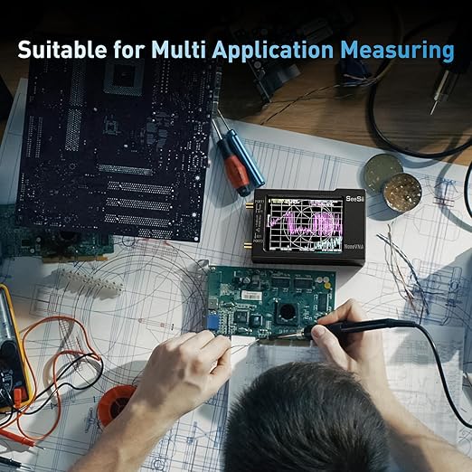 SEESII Nanovna-H Vector Network Analyzer,Upgraded HW3.6 10KHz-1.5GHz MF HF VHF UHF Antenna Analyzer, Measuring S Parameters, Voltage Standing Wave Ratio,Phase,Delay,Smith Chart,Support Data Storage