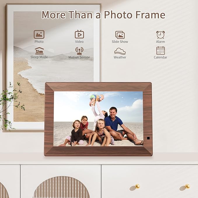 10.1 WiFi Digital Picture Frame, IPS Touch Screen Smart Cloud Digital Photo Frame with 64GB Storage, Wall Mountable, Auto-Rotate, Motion Sensor, Share Photos via Biuframe App
