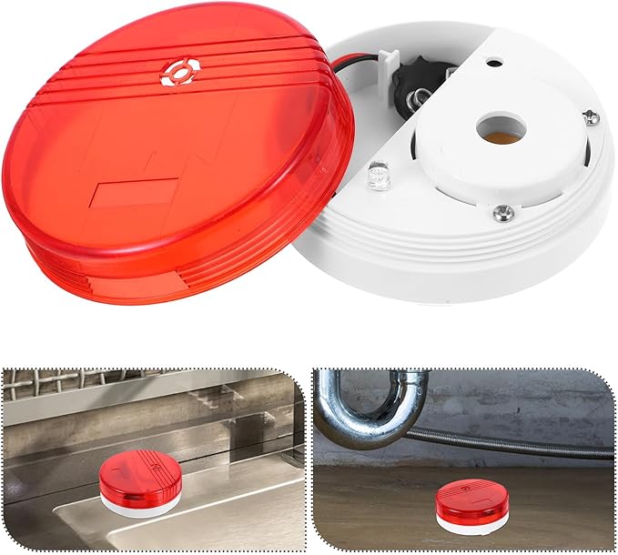 Veemoon Smart Water Leak Detector Alarm with LED Light Waterproof Flood Detection Sensor for Home Basement Bathroom Kitchen Laundry Room