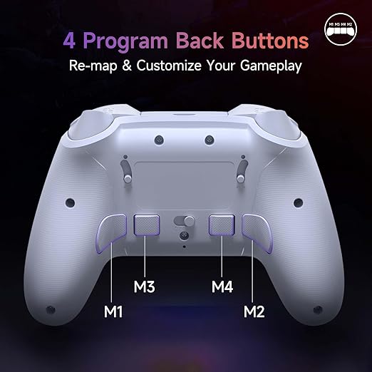 EasySMX X20 Wireless Gaming Controller with RGB Backlit, 2-Stage Hall Effect Stick, 1000Hz Polling Rate, 6-Axis Gyro on Multi-Platform, Mech Buttons- Compatible with PC/Switch/Steam/Android