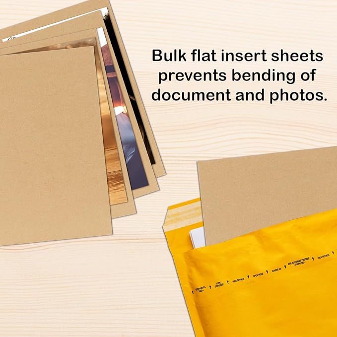 Calenzana 50 Pack 8.5x11 Inch Brown Corrugated Cardboard Sheets Flat Cardboard Sheets for Packing Mailing Dividers and DIY Crafts