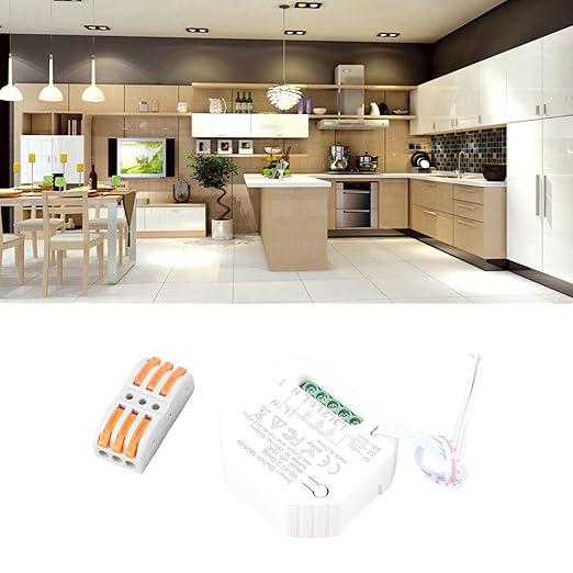 3 Gang Smart Light Switch Module with Voice and APP Control for Home Automation Compatible with Smart Speakers and Dimmer Systems