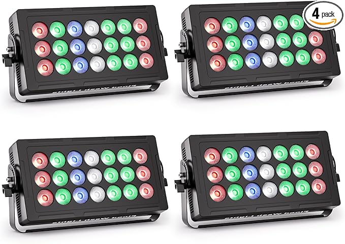 Stage Wash Light 21x15W LED RGBW Dj Lights for Parties, DMX Control Sound-Activated Stage Lighting Bar for Wedding Disco Party (4, 21 Lights)
