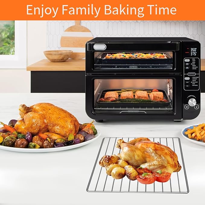 Wire Rack for Ninja DCT451 12 in 1 Smart Double Oven, 13''×12.4'' Stainless Steel Toaster Oven Replacement Parts Accessories Dehydrator Grill Rack for DCT601 DCT651 DCT401 DCT402BK Double Oven