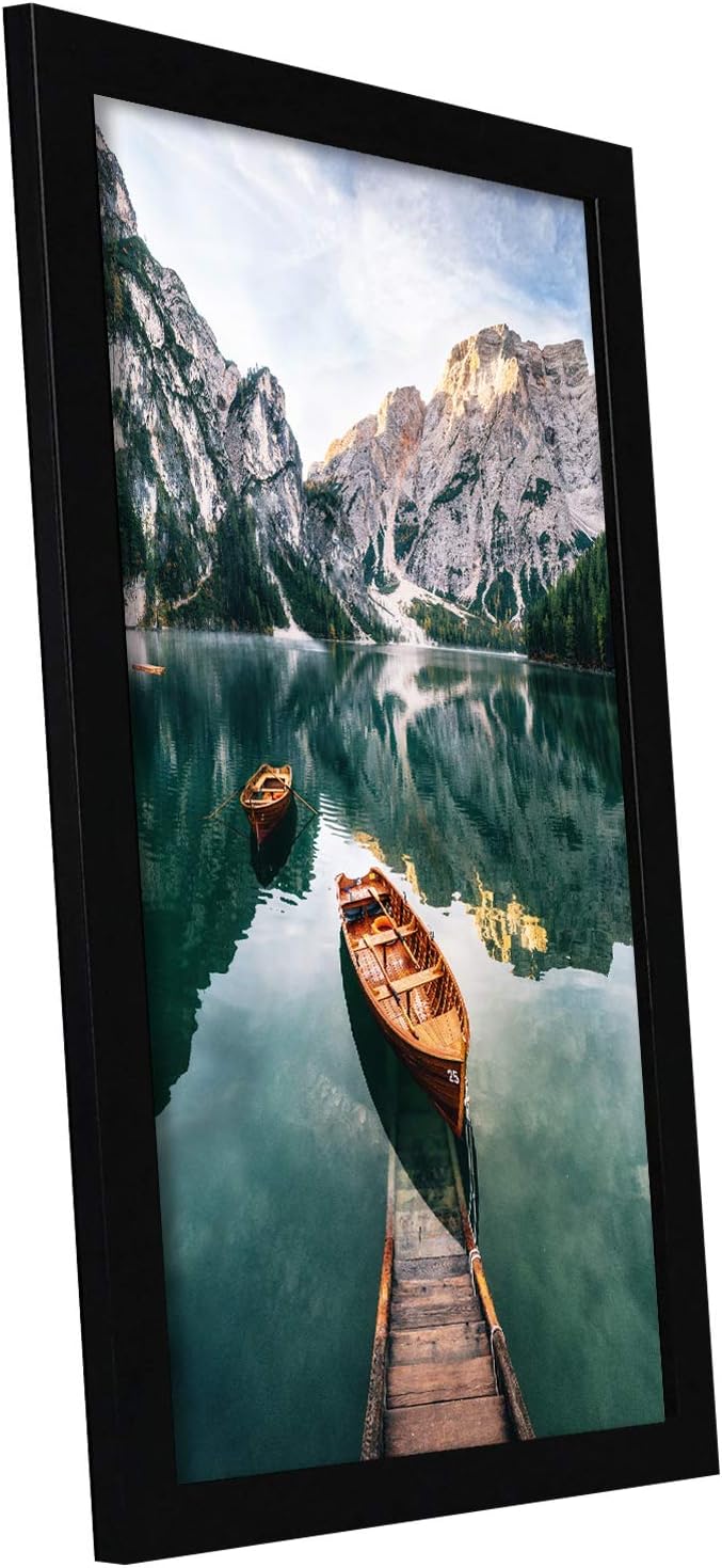 Americanflat 12x18 Poster Frame with Shatter-Resistant Glass - Signature Collection - Gallery-Style Frames Made of Engineered Wood - Photo Frame for Wall Display - Black