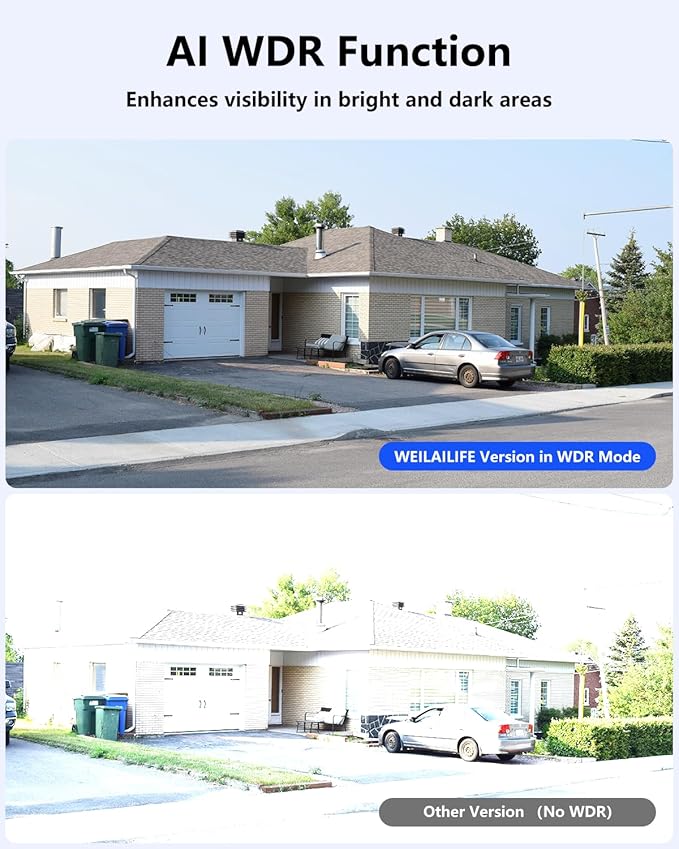 WEILAILIFE 【Auto Tracking & 2-Way Audio】 WiFi Home Video Surveillance Systems, Security Cameras Wireless Outdoor, Solar Powered PTZ Security Camera System DVR Kits