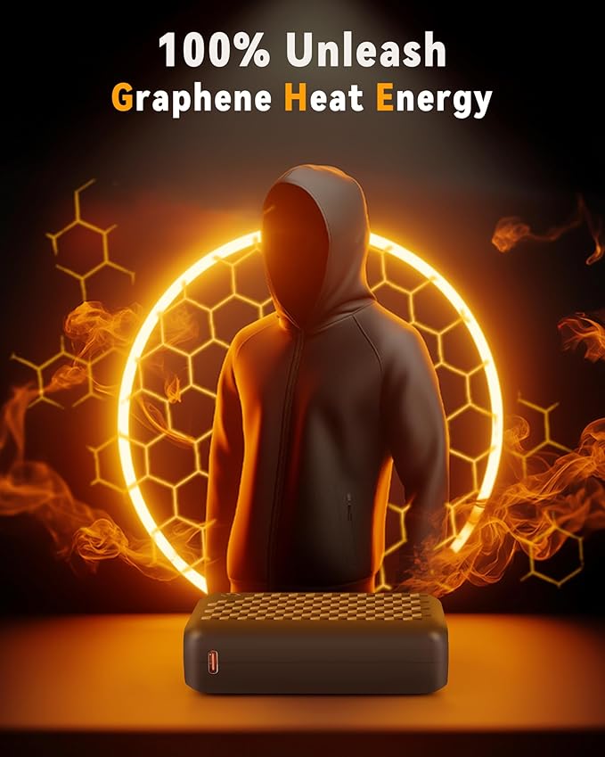 Wulcea 12v 18400mAh Power Bank High Capacity Type-C Input,USB Type-C DC Output Fast Charge for Graphene Heated Jacket Heated Vest Long Lasting Portable Charger Digital Display for Genovega VERGOO