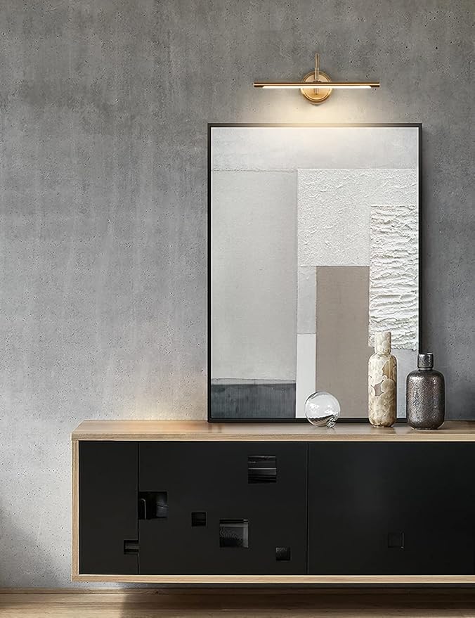 JOOSENLUX Modern Brass Picture Light Hardwired - 16.54'' for Wall Painting and Artwork Display - 7W LED Wall Lights(45W Eqv.) - Warm White 3000K - Hard Wired Connection with Swing Arm