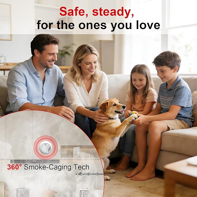 4 Pack Wireless Smoke Detectors for Home,Photoelectric Wireless Fire Alarms 10 Year Battery Powered Design(not Included),Portable Operated for Travel,Attic Fire Alarm Universal RV Smoke Detector