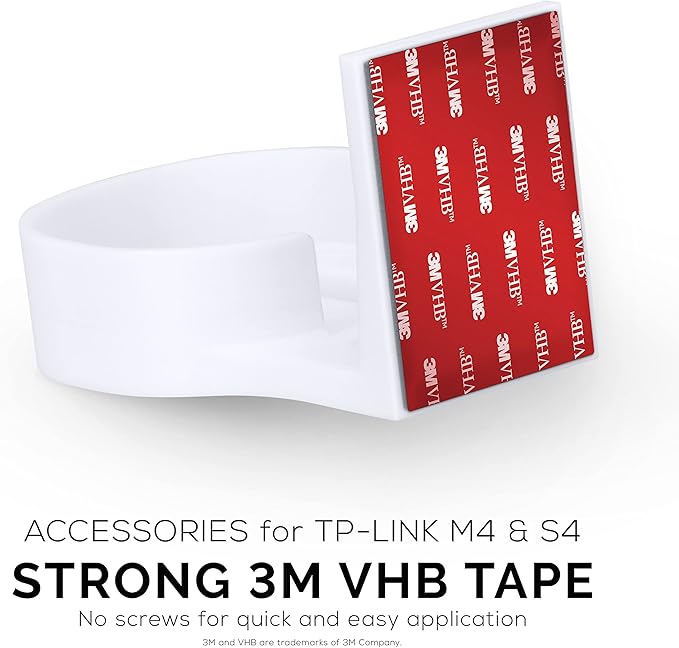 Adhesive Deco M4 & S4 Wall Mount Holder suitible for TP-Link WiFi Mesh, Strong VHB Tape Bracket, No Screws, Drilling & No Tools Needed, Easy to Install, White by Brainwavz (Single)