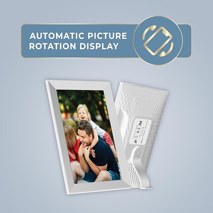 Brookstone 10" Digital Picture Frame with Video Playback, Weather Forecast, Wi-Fi, Clock, Speaker, 32GB Built-in Storage to Store Thousands of Images and Videos