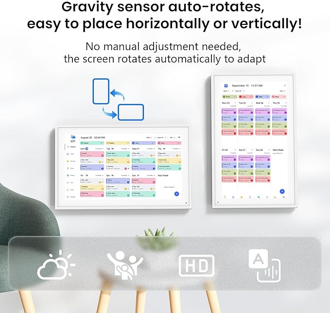 Digital Calendar Schedual Planning Calendar, Chore Chart Task & Rewards for Parent-child 1920 x 1080P Full HD Interactive Touchscreen Smart Family Planner, Wall & Desk Mountable (White, 21.5inch)