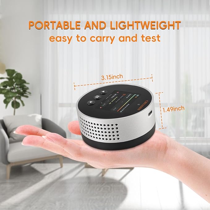 RM-65 Radon Detector for Home Basement, Continuous Radon Monitor with Audible & Visual Alarm, LCD Color Display, Long Term Portable Gas Detector for Home, pCi/L or Bq/m³