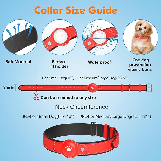 2-in-1 GPS Tracker for Dogs: Smart Collar with Real-Time Location, No Monthly Fee, Unlimited Range (iOS Only) GPS Tracker Dog Collar- Ideal for Small, Medium Large Dogs(Tracker Included)