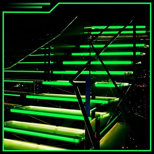 2 Rolls Glow in The Dark Tape 32.8 ft x 2 Inch Luminous Phosphorescence Green Long Lasting Bright Glow Tape for Halloween Night Decorations, Theater Stages, Stairs, Walls, Steps and Exit Sign