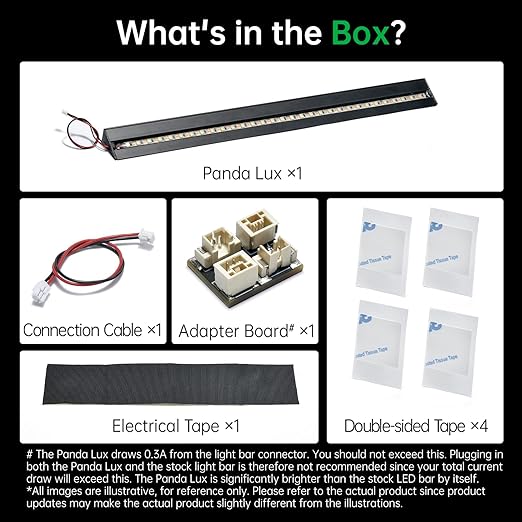 BIQU Panda Lux Compatible with Bambu-Lab P1P/P1S/X1C/X1E LED Light Strip Magnetic Installation 5V 0.3A LED Light Bar