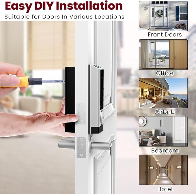 DEVO G1 6-in-1 Video Smart Lock with Camera & Doorbell, Keyless Entry Door Lock with Fingerprint, Auto Locks, App Remote, Built-in Wi-Fi Smart Deadbolt for Front Door