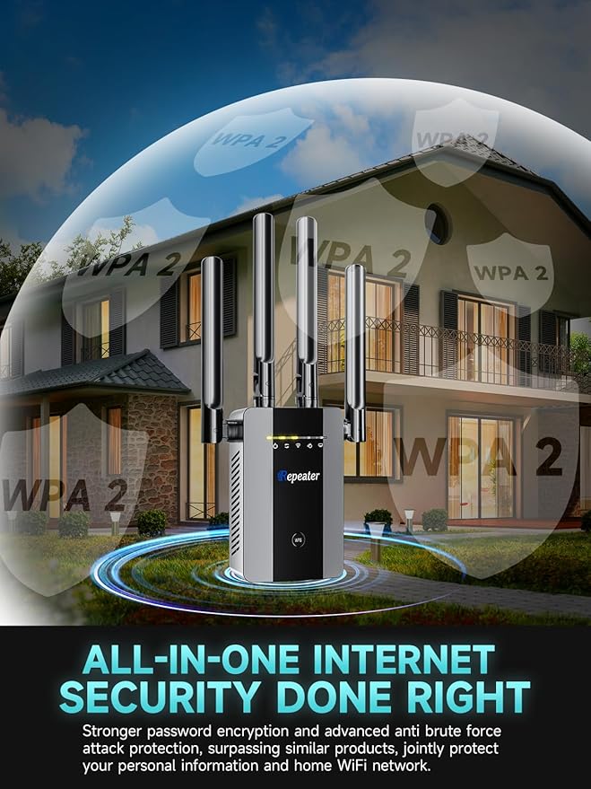 2026 New WiFi Extender Signal Booster for Home, 15715sq.ft Long Range WiFi Repeater Wireless Routers Signal Amplifier, Mesh WiFi 15X Faster Access Point with Ethernet Port, Easy Setup, 5 Working Mode