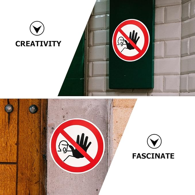 5pcs No Entrance Warning Label Stickers Safety Caution Decal Warning Sign for Industrial and Construction Use Adhesive for Surfaces