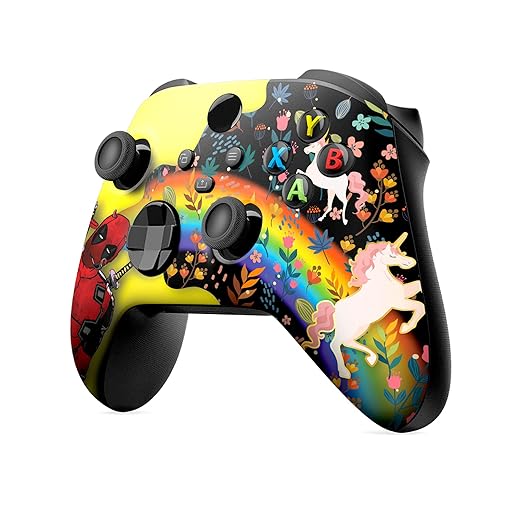 DreamController Deaddpool & Unicorn Custom X-box Controller Wireless compatible with X-box One/Series X/S Proudly Customized in USA with Permanent HYDRO-DIP Printing (NOT JUST A SKIN)
