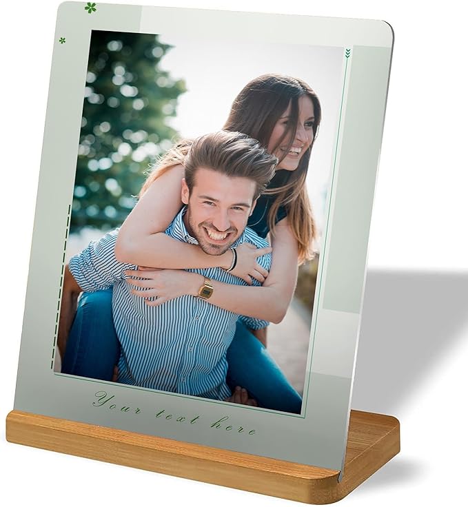 LOUISMIAA Custom Metal Picture Frame Prints,Personalized Photo Frames with Easel,Customized Metal Collage Picture Frame Gift for Family, Lover and Friend,Couple