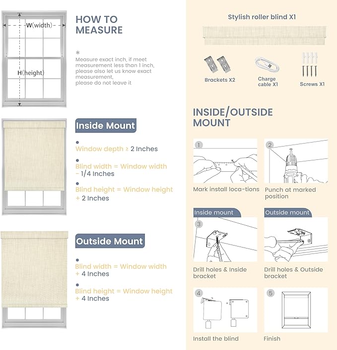 Boolegon Motorized Roller Blinds - 100% Blackout Smart Electric Shades with Remote, Compatible with Alexa/Google Home/HomeKit via Hub, Easy Install for Home Office, Beige, Custom Size.