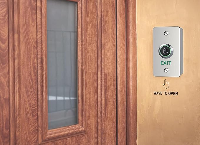 Infrared Sensor Exit Button IR Touchless Door Release 304 Stainless Steel IP67 Waterproof with LED Indicator for Access Control Systems