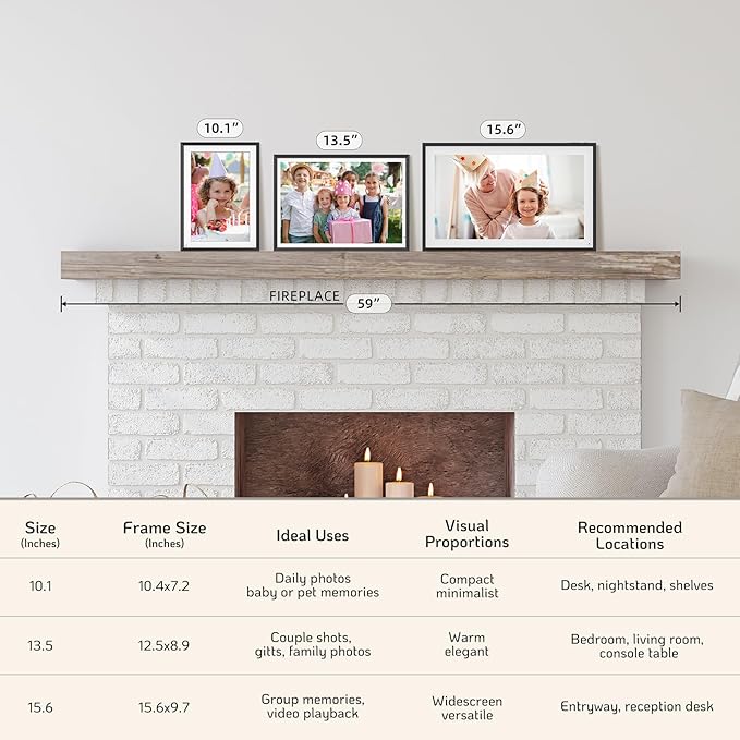 NexFoto 10.1” Digital Picture Frame 64GB, HD Touchscreen WiFi Electronic Photo Frame, Share Photos/Videos via APP/USB, Add Pics from Google Photos, Unboxing Gift Mode, for Christmas/Mom, Black