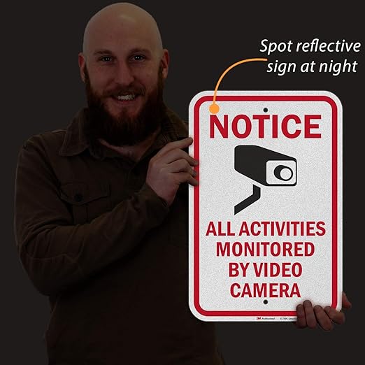 SmartSign "Notice - All Activities Monitored By Video Camera" Sign | 12" x 18" 3M Engineer Grade Reflective Aluminum